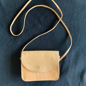 Genuine Leather Purse Wallet, Cross Body, Color: Cognac,made in India